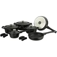 JTI Batterie de cuisine 14 pièces Noir RLOS1014-BLK