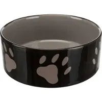 Trixie Gamelle en céramique, motif d'empreintes de pattes pour chien et chat - lot de 2 : capacité : 1,4 L - 20 cm de diamètre