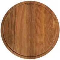 Boska Plateau à Pizza Friends L - Accessoires barbecue - Bois de chêne - Canal de collecte pratique - Ø 34 cm