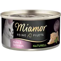Miamor Feine Filets Naturell Chicken&amp;Ham Poulet et jambon en sauce 24x80g
