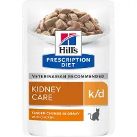 Hill's Pet Nutrition Prescription Diet Feline k/d Kidney Care z kurczakiem 12x85 g w saszetkach