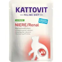 Kattovit Feline Diet Renal Chicken Aliments humides avec du poulet pour les chats souffrant de problèmes rénaux 24x85 g