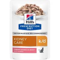 Hill's Pet Nutrition Prescription Diet Feline k/d Kidney Care avec du saumon 12x85 g