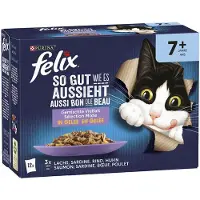 Felix Tendres Effilés Senior 24 x 85 g pour chat - sélection mixte