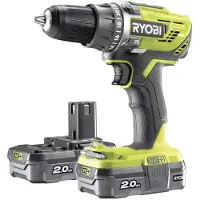 Ryobi Perceuse-visseuse sans fil R18DD3-220S 18V One+ 2 bat Li-Ion 2Ah + chargeur rapide & sac de transport