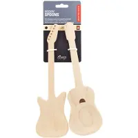 Kikkerland Set 2 cuillères en bois Guitare