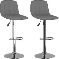vidaXL Tabouret de bar 2 pcs tissu gris clair