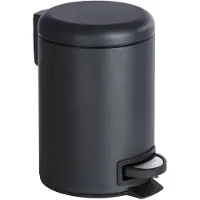 Wenko 22143100 léman poubelle cosmétique à pédale acier inoxydable noir 17 x 25 x 22,5 cm 3 l