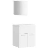 vidaXL Ensemble de meubles de salle de bain blanc en bois composite