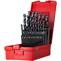 DORMER Jeu de Foret hélicoidaux A190 DIN 338 TypN D.1-13x0.5mm HSS 25 unités coffret plastique.