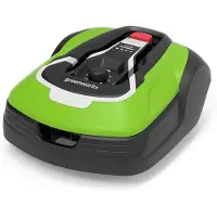 Greenworks Optimow 10 Tondeuse robot pour pelouse jusqu'à 1000 m2 avec pente de 35 %, extrêmement silencieuse, contrôlée par 4G, fonctions de sécurité avancées, antivol B