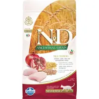 Farmina N&amp;D Ancestral Grain Cat Neutered Chicken &amp; Pomegranate - Poulet, grenades et céréales pour chats adultes castrés - 1,5 kg