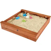 Plum Wooden Square Sand Pit Beige Enfants