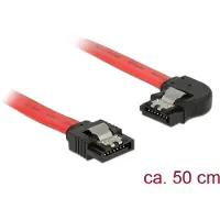 DeLOCK - Câble SATA - Serial ATA 150/300/600 - SATA (M) pour SATA (M) - 50 cm - verrouillé, connecteur à angle gauche - rouge