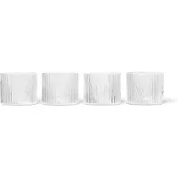 Ferm Living Ripple Verres bas - Lot de 4 Clear