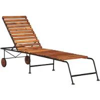 vidaXL Bain de soleil avec pieds en acier bois massif acacia