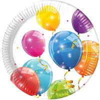 Decorata Party Assiette en carton 23cm FSC-Mix 8er Sparkling Balloons (8x)