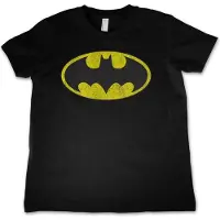 DC Comics Batman Officiellement Sous Licence Distressed Logo Unisex Enfant T-Shirt - Noir 11/12 Années