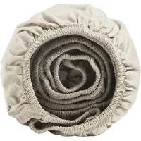 Yumeko - Drap housse - Percale De Coton - 200x220x30 - Beige