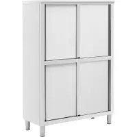Expondo Armoire en acier inoxydable - 1 200 x 500 x 1 800 mm - 4 étagères - jusqu'à 200 kg -