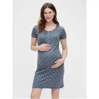 Mamalicious Chemise de nuit bleu foncé / blanc