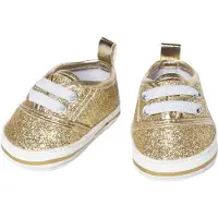 Heless Sneakers de poupée paillettes or