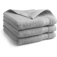 DoubleDry Serviette en coton - 3 pièces - 50x100 - couleur gris clair