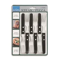 Amefa Ensemble de fourchettes à steak 6 pcs Argenté et noir
