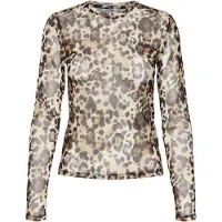 Noisy May T-shirt manches longues de - NMJudith L/S BG NOOS - Haut en Mesh - M - pour Femme - léopard - Taille M