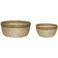 Hubsch Paniers Palmier Naturel/vert Clair (série De 2) | 821505