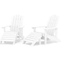 vidaXL Chaises de jardin Adirondack 2 pcs. avec tabourets HDPE blanc