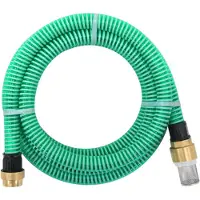 vidaXL Tuyau d'aspiration avec raccords en laiton Vert 1,1" 7 m PVC - Tuyaux d'arrosage