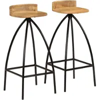 vidaXL Tabouret de bar 2 pcs. Bois massif de manguier