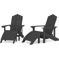 vidaXL Chaises de jardin Adirondack 2 pcs. avec tabourets HDPE blanc