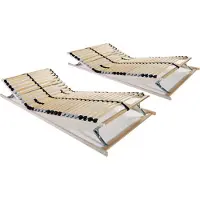 vidaXL Sommier à lattes 2 pcs. avec 28 lattes 7 zones 70x200 cm