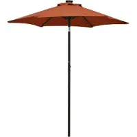 vidaXL Parasol avec éclairage LED Terracota 200x211 cm Alu