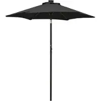 vidaXL Parasol avec éclairage LED noir 200x211 cm Alu