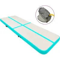 vidaXL Tapis de gymnastique gonflable avec pompe 500x100x20 cm PVC vert