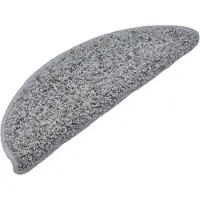 vidaXL Tapis d'escalier 15 pièces 65 x 21 x 4 cm Gris Demi-rond Grand