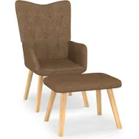vidaXL Fauteuil relax avec pouf Taupe Tissu
