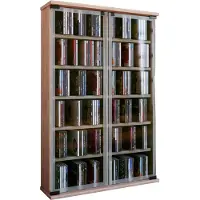 Hioshop Bois CD DVD Stand Étagère Rangement Étagère sur pied Galerie Porte vitrée Bois CD DVD Stand Étagère Rangement Étagère sur pied Galerie Porte vitrée