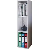 VCM Bois Stand Rangement Étagère sur pied Bibliothèque Déco Étagère Mendas 3 compartiments Bois Stand Rangement Étagère sur pied Bibliothèque Déco Étagère Mendas 3 compartiments