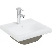 vidaXL Lavabo encastré avec robinet 42x39x18 cm Céramique blanche