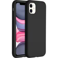 Accezz Coque Liquid Silicone Apple iPhone 11 - Noir