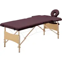 vidaXL Table de massage pliable 2 zones Violet vin