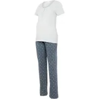 Mamalicious Pyjama 'Mira' gris / gris basalte / blanc