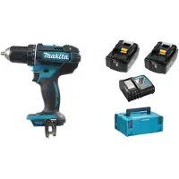 Makita DDF 482 RMJ Perceuse visseuse sans fil18V 62Nm + 2x Batteries 4,0 Ah + Chargeur + Makpac