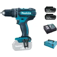 Makita DHP482RFJ - Set De Perceuse Visseuse À Percussion 18V Li-Ion (2x Batterie 3,0Ah) Dans MAKPAC