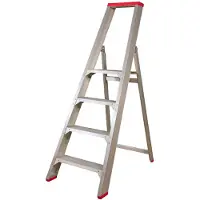 Little Jumbo 4741000104 Échelle SuperPRO - Simple - Aluminium - 4 Marches - Hauteur De Travail Max. 2,95 M.