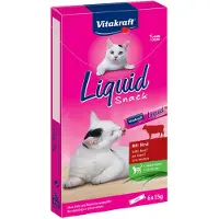Vitakraft Liquid Snacks au bœuf pour chat (6 x 15g)